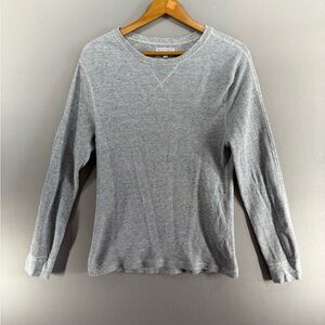 J. Crew Wallace & Barnes Grey Waffle Thermal Shirt Medium Long Sleeve